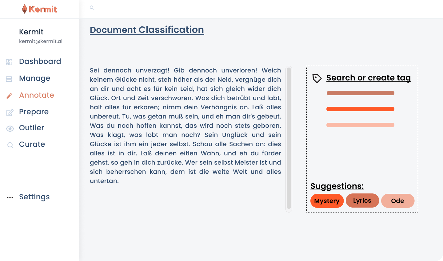 Annotation Site - Document Classifcation - Simple